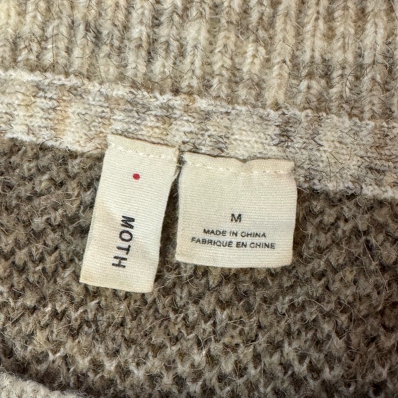 Anthropologie Moth Super Soft Neutral Camo Crewneck Knit Sweater - Picture 8 of 12